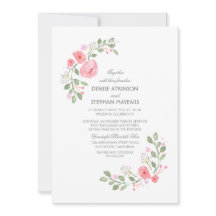 Vattenfärgad Blommigt Botaniskt Bröllop