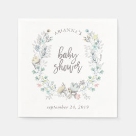 Vattenfärgad Blommigt Botaniskt utandning | Baby S Pappersservett