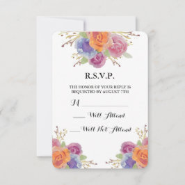 Vattenfärgad Blommigt Bright R.S.V.P. OSA Kort