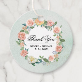 Vattenfärgad Blommigt Bröllop Tack Anpassningsbar Gåvor Etiketter