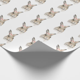 Vattenfärgad Blommigt Bunny Rabbit Woodland Animal Presentpapper