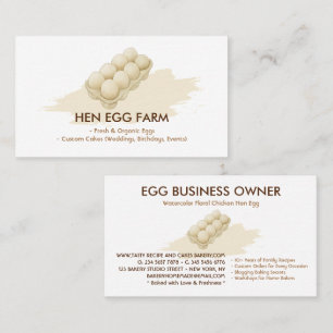 Vattenfärgad Blommigt Chicken Hen Egg Farm Visitkort