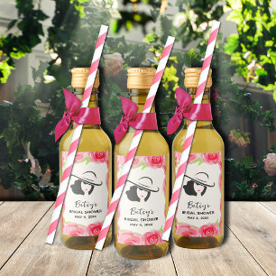 Vattenfärgad Blommigt Derby Möhippa Favors Mini Vinetikett