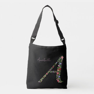 Vattenfärgad Blommigt Elegante Monogram Brev A Axelväska