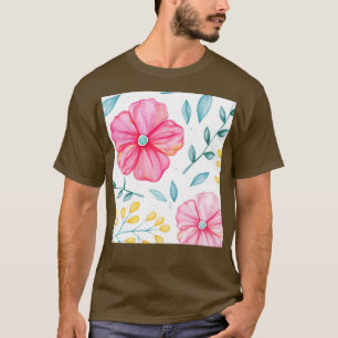 Vattenfärgad Blommigt Flower Shabby chic Bohemian  T Shirt