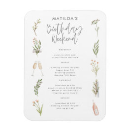 Vattenfärgad blommigt födelsedag helg magnet