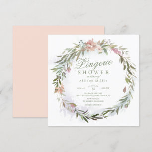 Vattenfärgad Blommigt Greenery Wandeerie Lingerie  Inbjudningar