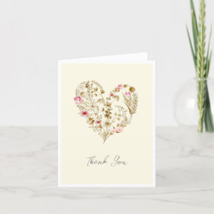 Vattenfärgad Blommigt Heart Baby i babyskor i blom Tack Kort