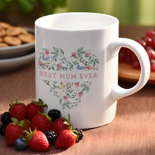 Vattenfärgad Blommigt Heart Best Morsa någonsin Kaffemugg