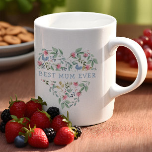 Vattenfärgad Blommigt Heart Best Morsa någonsin Kaffemugg