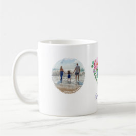 Vattenfärgad Blommigt Heart Hummingbird Photo Gift Kaffemugg