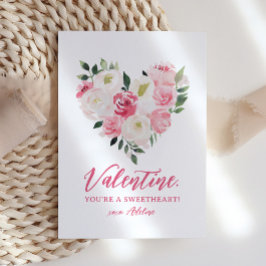 Vattenfärgad Blommigt Heart Kids Valentines day Anteckningskort