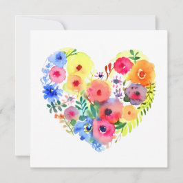 Vattenfärgad Blommigt Hjärtkrans