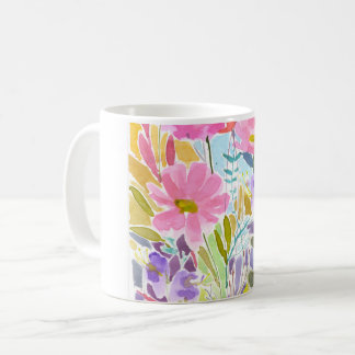 Vattenfärgad Blommigt Kaffemugg