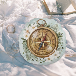 Vattenfärgad Blommigt Komass Kids Nursery Rund Kudde