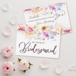 Vattenfärgad Blommigt Kommer du att bli min Brides Inbjudningar
