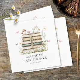 Vattenfärgad Blommigt Kön Neutral babystövel Pappersservett