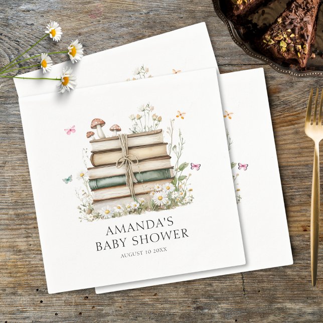 Vattenfärgad Blommigt Kön Neutral babystövel Pappersservett (Skapare uppladdad)