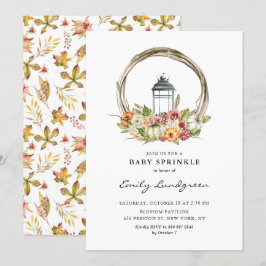Vattenfärgad Blommigt Lantern WAN Baby Sprinkle Inbjudningar
