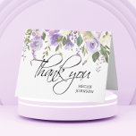 Vattenfärgad Blommigt Lilac Möhippa BRÖLLOP Tack<br><div class="desc">Snygg modern möhippa eller bröllop tack vare dina kort. Vattenfärgslavender,  blommigt,  lilac,  violet,  lila bouquet. Skriptopografi-brev. Anpassa dem genom att lägga till texten på kortet eller TA BORT all text för personligt skrivet meddelande.</div>