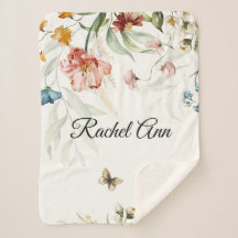 Vattenfärgad Blommigt, liten Barnvagn