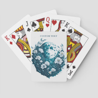 Vattenfärgad Blommigt Måne Celestial Personlig Casinokort