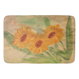 Vattenfärgad Blommigt med svällning Badrumsmatta