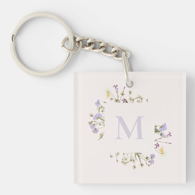 Vattenfärgad blommigt monogram (Framsidan)