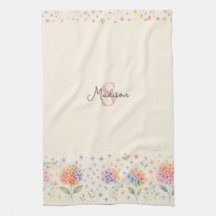 Vattenfärgad Blommigt Monogram - Pastellfärgade Bl