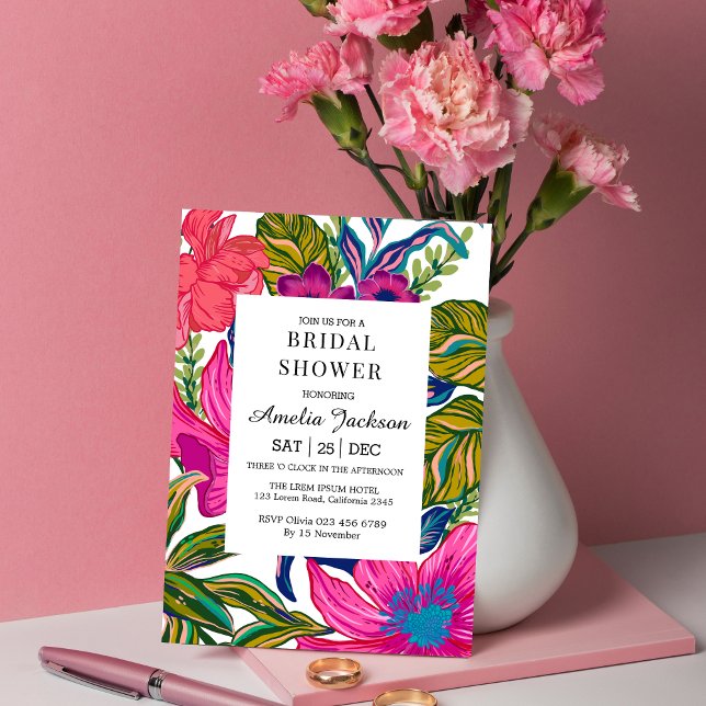 Vattenfärgad blommigt och botanisk möhippa inbjudningar (Skapare uppladdad)