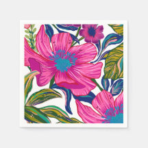 Vattenfärgad blommigt och botanisk rosa möhippa