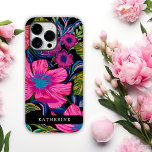 Vattenfärgad blommigt och botaniskt blått<br><div class="desc">Den här Blommigten och det botaniska Iphone case har vattenfärgsblommor i rosa,  lila och persikofärgad färg och löv i ljusa nyanser av grönt med shock rosa i bakgrunden.En perfekt färgstark blommigt i en fet present till din vän.</div>