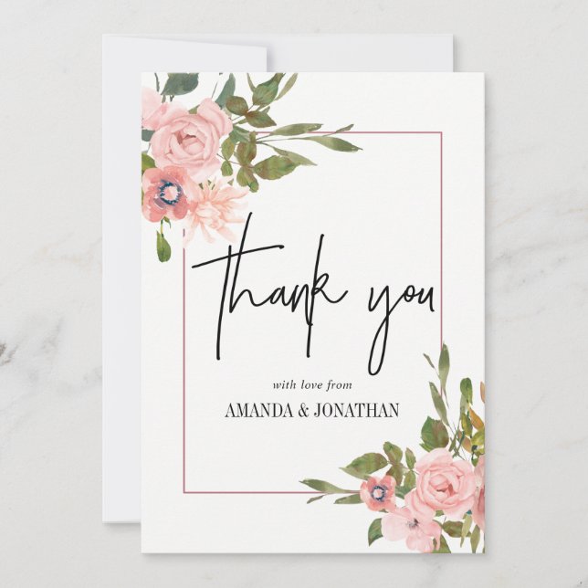 Vattenfärgad blommigt  och Ro Guld Tack (Framsida)