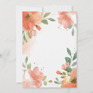 Vattenfärgad Blommigt Pastellkrita tom Inbjudningar