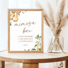 Vattenfärgad Blommigt Pear Möhippa Mimosa Pub Poster