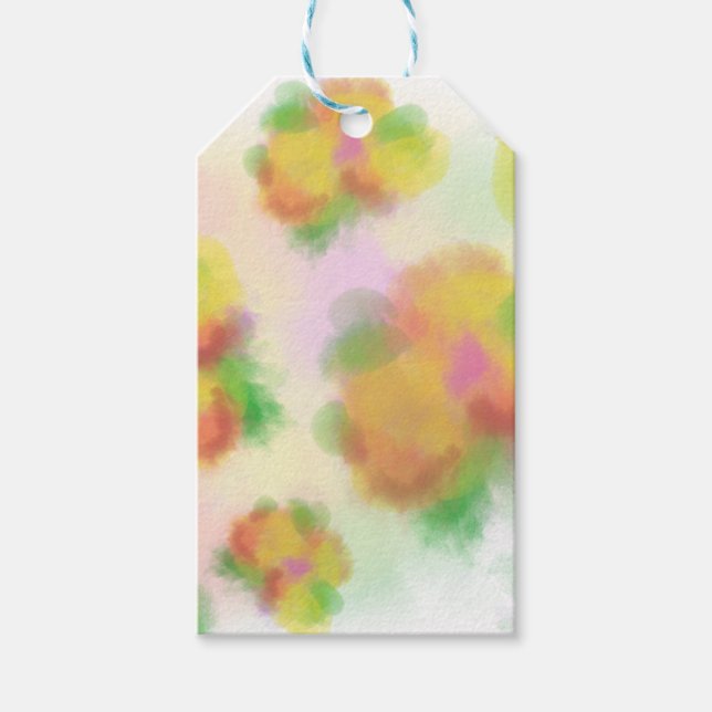 Vattenfärgad blommigt presentetikett (Framsidan)