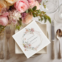 Vattenfärgad Blommigt Quinceanera Pappra blöjor Pappersservett