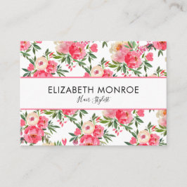 Vattenfärgad Blommigt Salon Hair Stylist Makeup Ar Visitkort