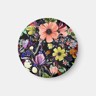 Vattenfärgad Blommigt Sömlös Garden Mönster Magnet