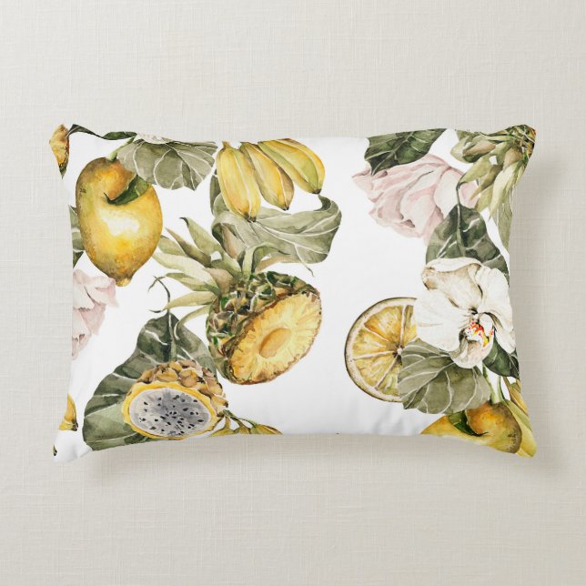 Vattenfärgad blommigt sömlös mönster. Handmålat l Prydnadskudde (Framsidan)