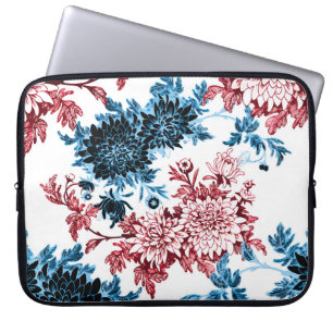 Vattenfärgad blommigt sömlös mönster på vit baksid laptop fodral