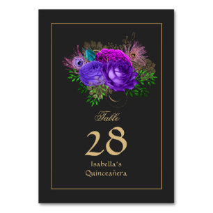 Vattenfärgad Blommigt (Spanien) Mardi Gras Quincea Bordsnummer