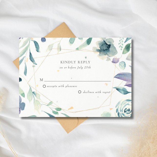 Vattenfärgad Blommigt Speckletone-Bröllop OSA (Watercolor Floral Speckletone Wedding RSVP)