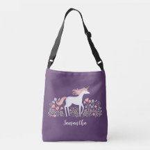 Vattenfärgad Blommigt Unicorn Tote Bag