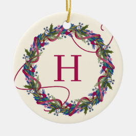 Vattenfärgad Blommigt Utandning Inledande jul Julgransprydnad Keramik