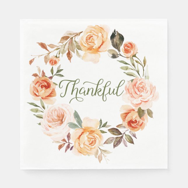 Vattenfärgad Blommigt Utandning Luncheon Napkin Pappersservett (Framsidan)