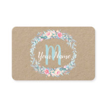 Vattenfärgad Blommigt Utandning Monogram Inledande