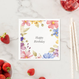 Vattenfärgad Blommigt Utandning Pappersservett