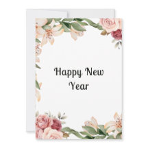 Vattenfärgad blommigt - vackert platta nytt årskor