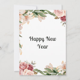 Vattenfärgad blommigt - vackert platta nytt årskor tack kort
